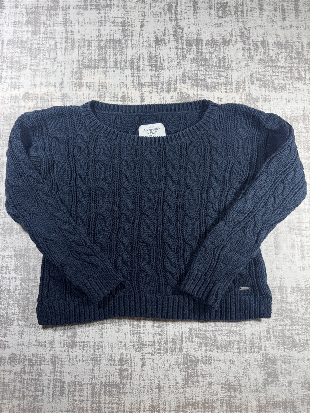 Abercrombie & Fitch Navy Cable Knitted sweater Womens Size XS 16X16.5PTP